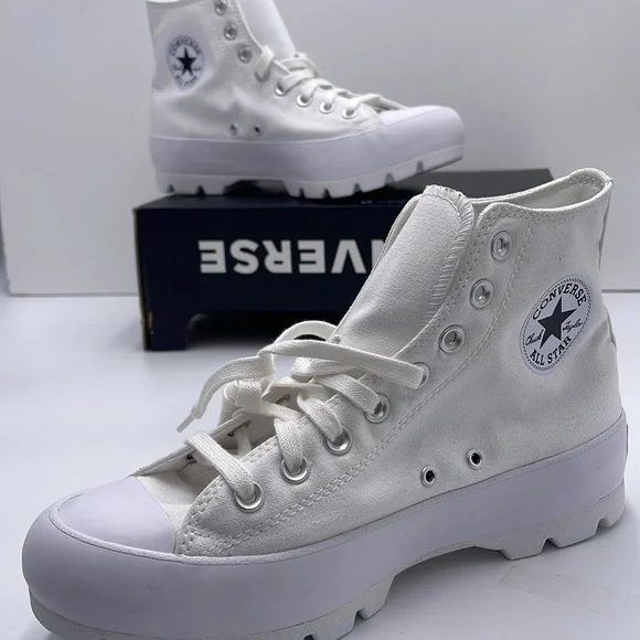 Converse WMNS CTAS LUGGED HI WHITE/BLACK/WHITE 565902C Platforms Sneakers - Picture 15 of 16